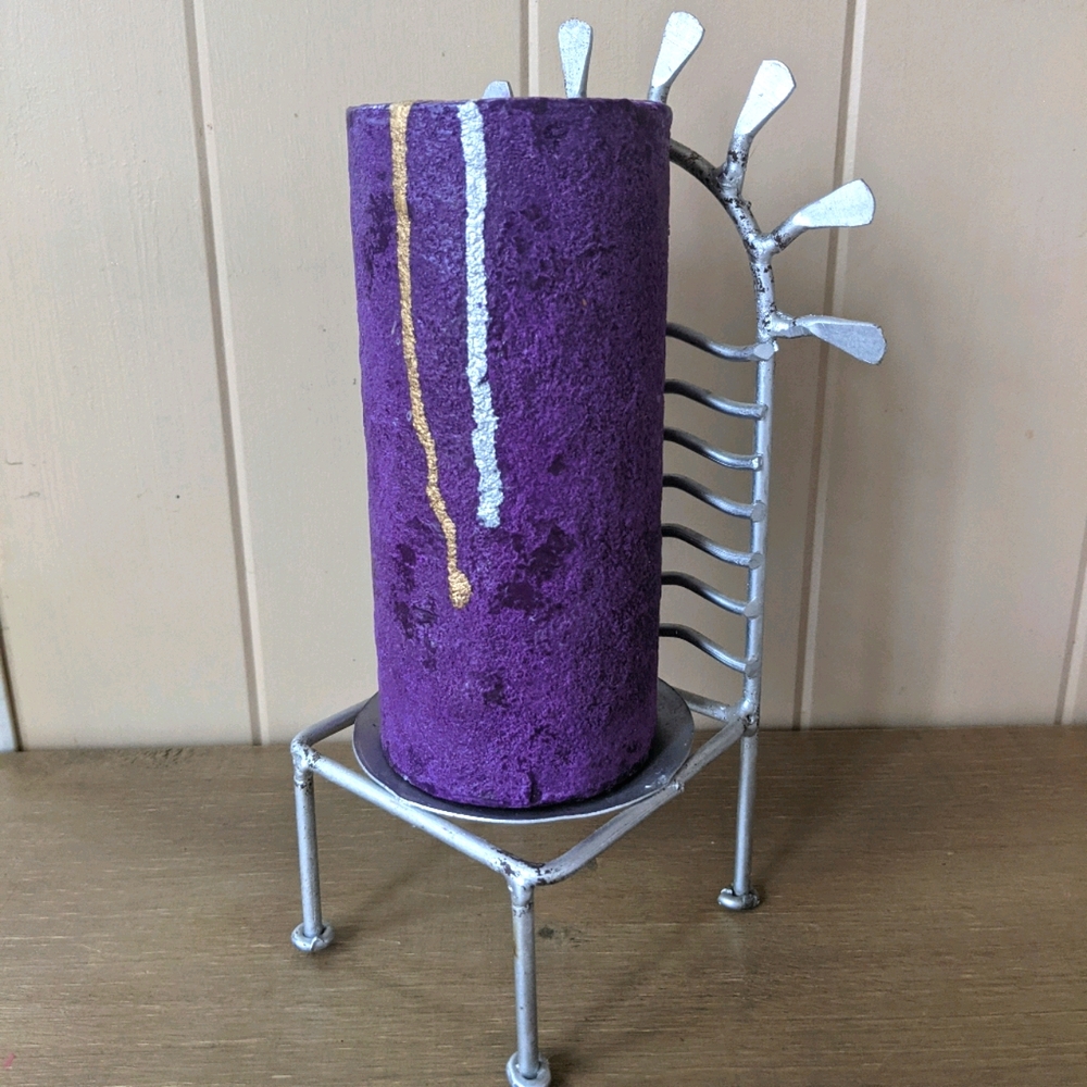 Chair Candle Holder & Purple Candle
